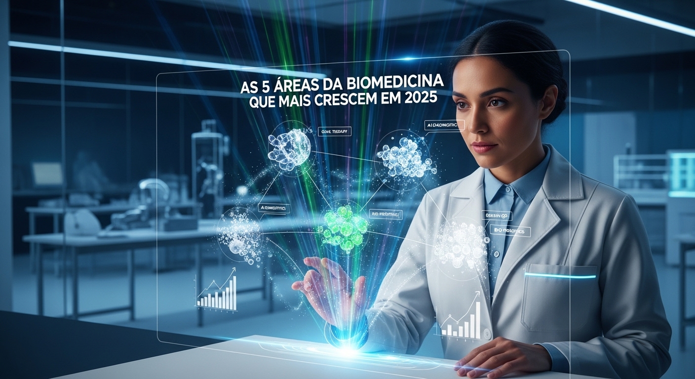 Capa do post As 5 Áreas da Biomedicina que Mais Crescem em 2025: Guia Completo